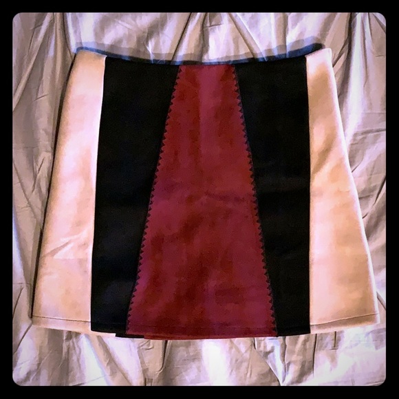 Suede Panel Skirt - Picture 1 of 3